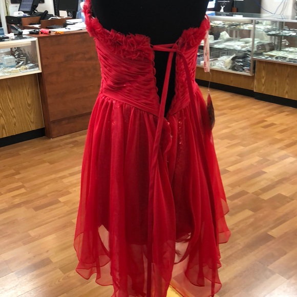 Red prom dress with red sequins - Picture 4 of 7